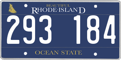 RI license plate 293184