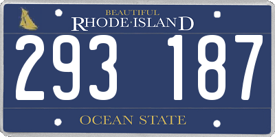 RI license plate 293187