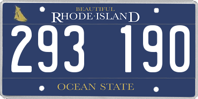 RI license plate 293190