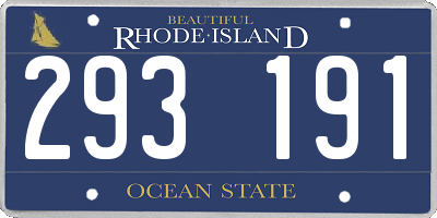 RI license plate 293191