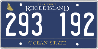 RI license plate 293192