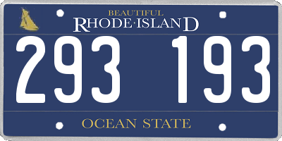 RI license plate 293193