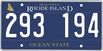 RI license plate 293194