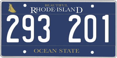 RI license plate 293201