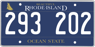 RI license plate 293202