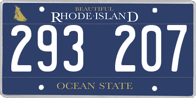 RI license plate 293207