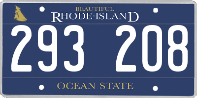 RI license plate 293208