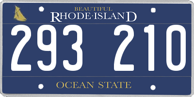 RI license plate 293210