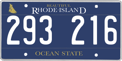 RI license plate 293216