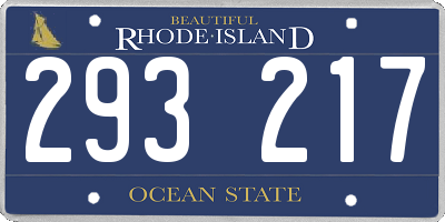 RI license plate 293217