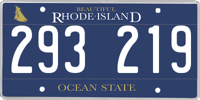 RI license plate 293219