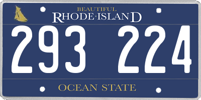 RI license plate 293224