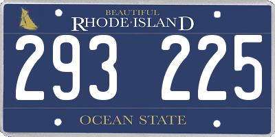 RI license plate 293225