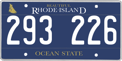 RI license plate 293226