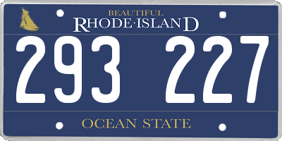 RI license plate 293227