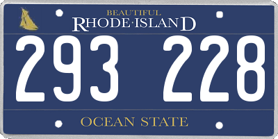 RI license plate 293228