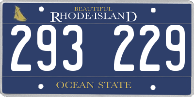 RI license plate 293229