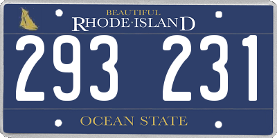 RI license plate 293231