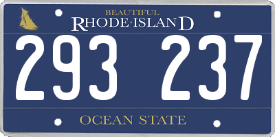 RI license plate 293237