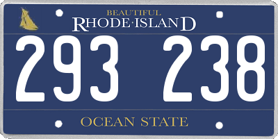 RI license plate 293238