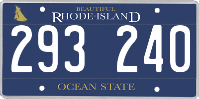 RI license plate 293240