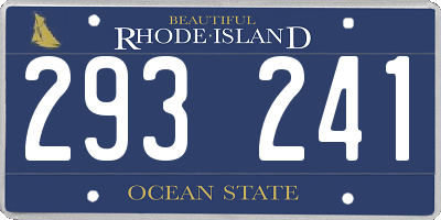 RI license plate 293241