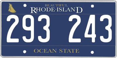 RI license plate 293243
