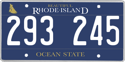 RI license plate 293245