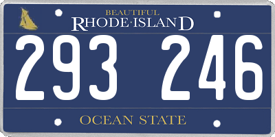 RI license plate 293246
