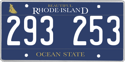 RI license plate 293253