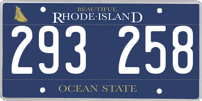 RI license plate 293258
