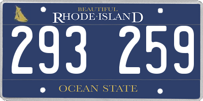 RI license plate 293259