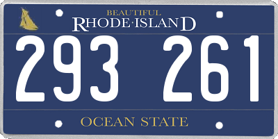 RI license plate 293261