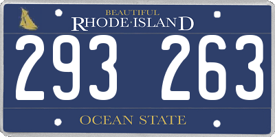 RI license plate 293263
