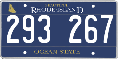 RI license plate 293267