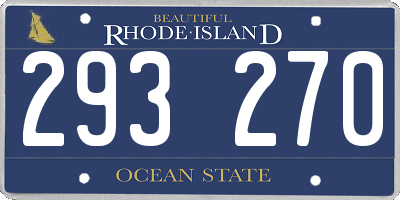 RI license plate 293270