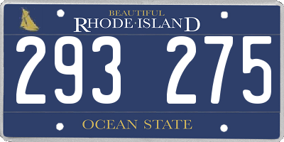 RI license plate 293275