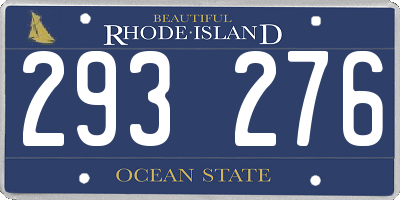 RI license plate 293276
