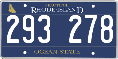 RI license plate 293278