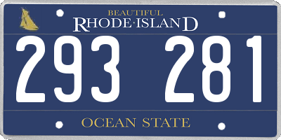 RI license plate 293281