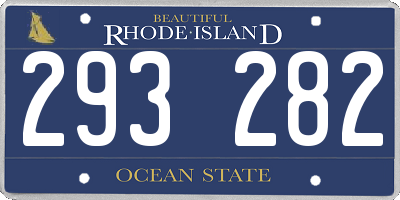 RI license plate 293282