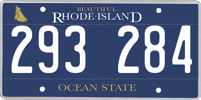 RI license plate 293284