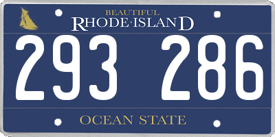 RI license plate 293286
