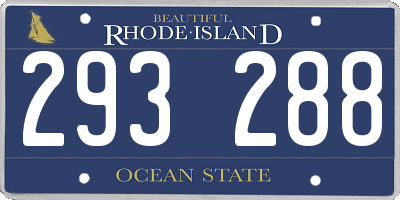 RI license plate 293288