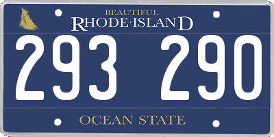 RI license plate 293290