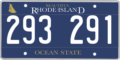 RI license plate 293291