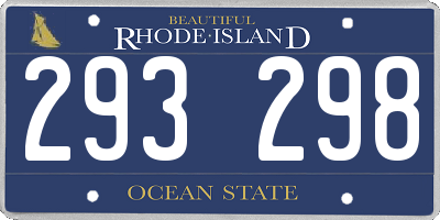 RI license plate 293298