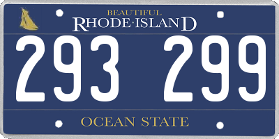 RI license plate 293299