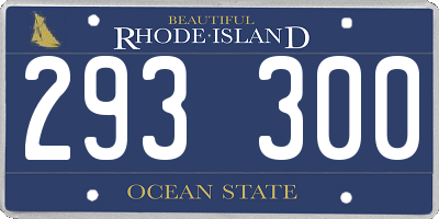RI license plate 293300