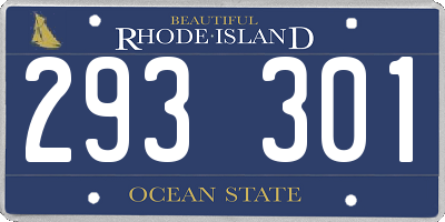 RI license plate 293301